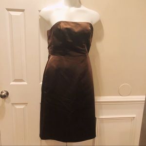 Bill Levkoff chocolate Satin cocktail dress 12